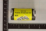 2010-D SOLID DATE $25 ROLL OF NATIVE AMERICAN $'S