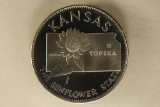 .46 TROY OZ. STERLING SILVER PF KANSAS ROUND