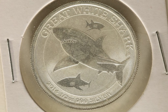 2014 AUSTRALIA SILVER 50 CENT GREAT WHITE SHARK