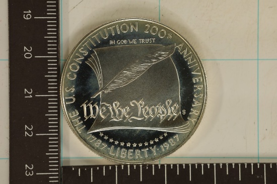1987-S US PROOF SILVER : US CONSTITUTION" DOLLAR