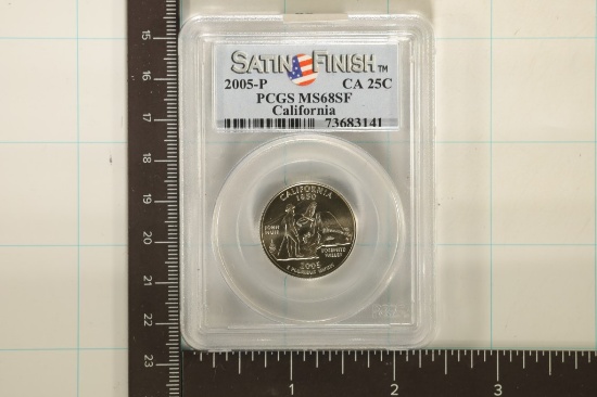 2005-P CALIFORNIA QUARTER PCGS MS68FS SATIN FINISH