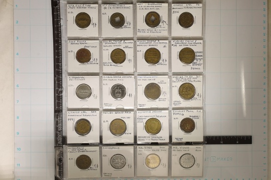 20 ARCADE TOKENS: MALIBU CASTLE, IDLE TIMES,