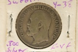 1906 SWEDEN SILVER 1 KRONOR .1929 OZ. ASW
