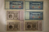 6 GERMAN LARGE SIZE BILLS: 3-1910-100 MARK BILLS &