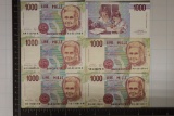6-1990 ITALY-1000 LIRE BILLS: 2 ARE CRISP UNC