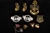 10 ASSORTED U.S. MILITARY PINBACKS. 3 ARE MARKED