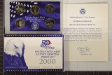 2000 US 50 STATE QUARTERS PROOF SET WITH BOX &