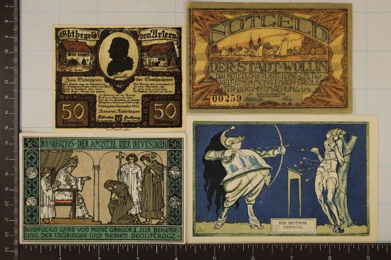 4-1921 CRISP UNC GERMAN NOTGELDS: 2-50 & 2-75