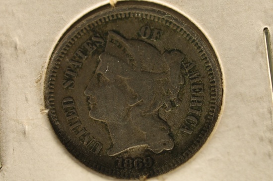 1869 US THREE CENT "NICKEL"
