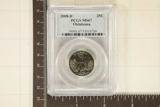 2008-D OKLAHOMA QUARTER PCGS MS67