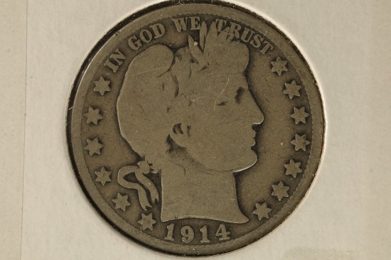 1914-S SILVER BARBER HALF DOLLAR