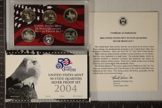 2004 SILVER US 50 STATE QUARTERS PROOF SET WITHBOX