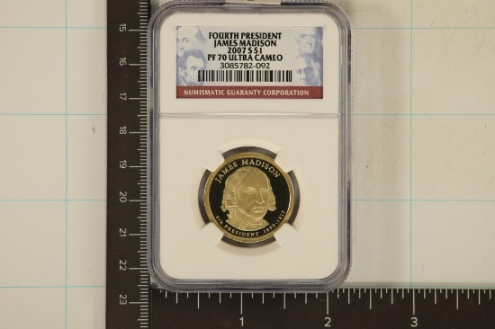 2007-S JAMES MADISON PRESIDENTIAL $1 NGC PF70