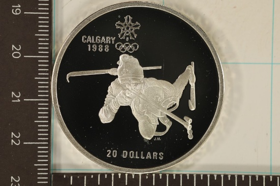 1986 CANADA SILVER $20 OLYMPIC PF COIN 1.0001