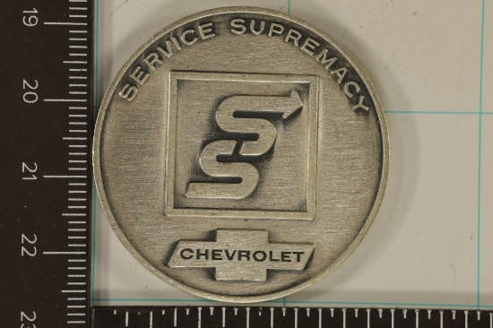.89 TROY OZ UNC STERLING SILVER "CHEVORLET SERVICE