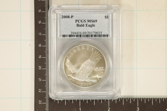 2008-P BALD EAGLE SILVER DOLLAR PCGS MS69