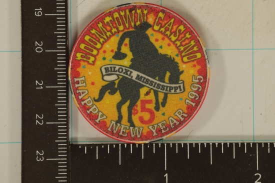 1995 HAPPY NEW YEAR BOOMTOWN CASINO $5 CHIP