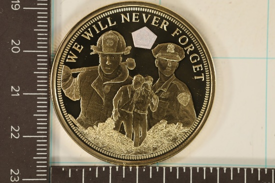 24 KT GOLD PLATED "WE WILL NEVER FORGET" SEPT. 11