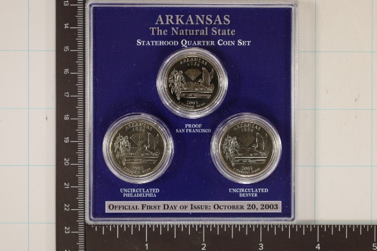 2003-P/D/S ARKANSAS STATE QUARTER SET IN HARD
