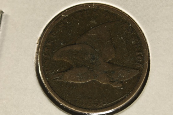 1858 US FLYING EAGLE CENT SMALL LETTER