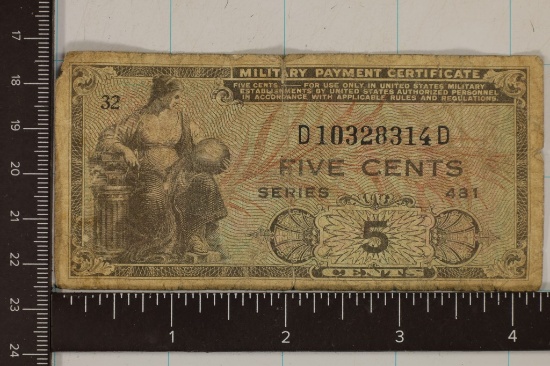 SERIES 431 US FIVE CENT MILITARY PAYMENT CERT.