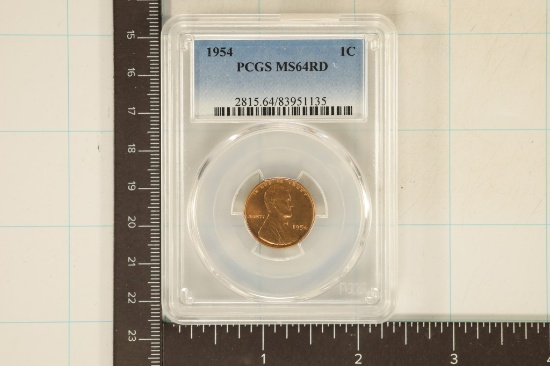 1954 LINCOLN WHEAT CENT PCGS MS64RD