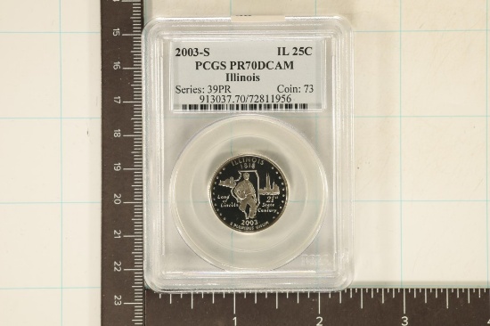 2003-S ILLINOIS QUARTER PCGS PR70 DCAM