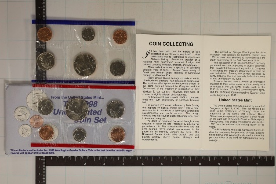 1998 US MINT SET (UNC) P/D (WITH ENVELOPE) AND
