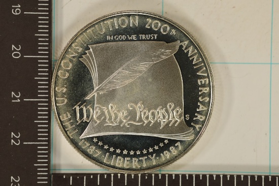 1987-S US PROOF SILVER "CONSTITUTION" $1 IN HARD
