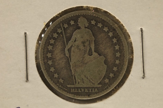 1876 SWITZERLAND SILVER 1 FANC .1342 OZ. ASW
