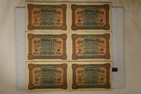 6-1923 GERMAN 1,000,000 MARK BILLS BETTER SHAPE