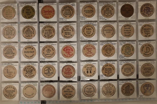 40 ASSORTED WOODEN NICKELS: OSAKIS MINNESOTA