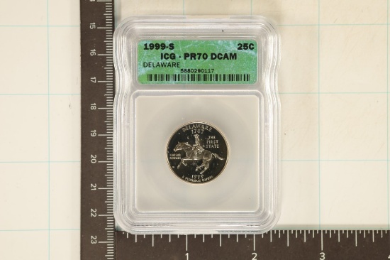 1999-S DELAWARE QUARTER ICG PR70 DCAM