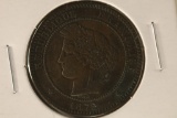 1872 FRANCE 10 CENTIMES EXTRA FINE