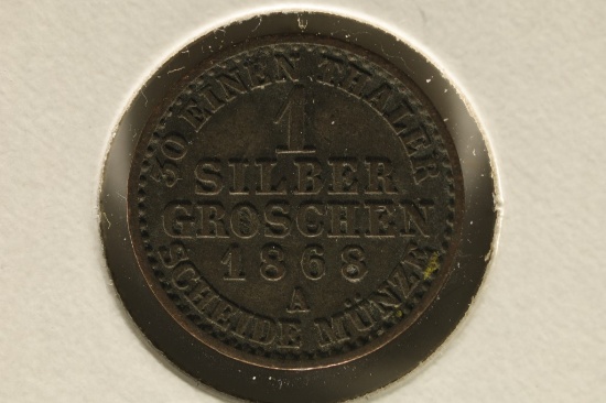 1868-A PRUSSIA 1 SILBER GROSHEN EXTRA FINE