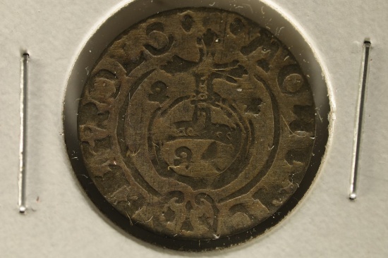 HAND HAMMERED 1600'S POLAND SILVER 1/24 TALER