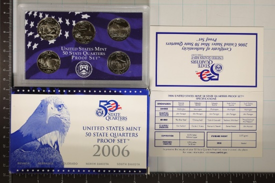 2006 US 50 STATE QUARTERS PROOF SET WITH BOX &