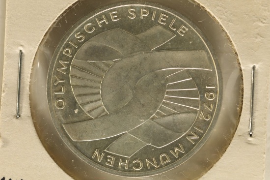 1972 GERMANY-WEST SILVER 10 MARK MUNICH OLYMPICS
