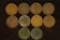 10 ASSORTED INDIAN HEAD CENTS: 1887-1901