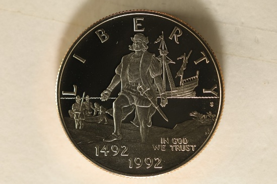 1992-S US PROOF COLUMBUS HALF DOLLAR IN HARD
