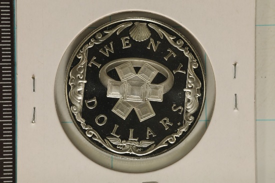 1985 BRITISH VIRGIN ISLANDS PF $20 STERLING SILVER