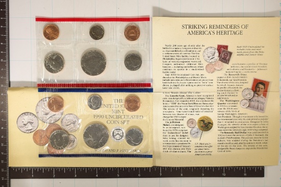 1990 US MINT SET (UNC) P/D (WITH ENVELOPE) AND