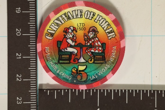 $5 REO SUITES CASINO CHIP LAS VEGAS, NEVADA