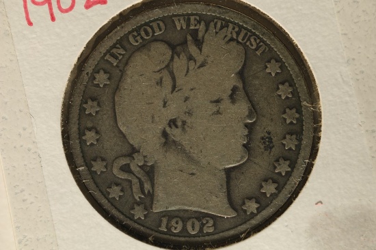 1902 SILVER BARBER HALF DOLLAR
