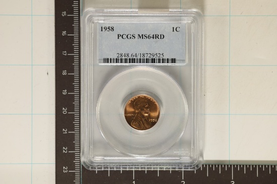 1958 LINCOLN WHEAT CENT PCGS MS64RD