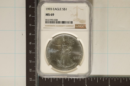 1993 AMERICAN SILVER EAGLE NGC MS69