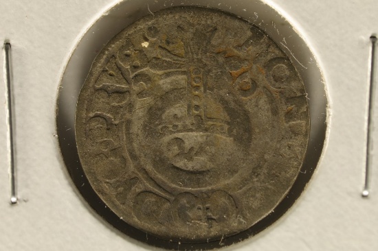 1600'S HAND HAMMERED POLAND SILVER 1/24 TALER