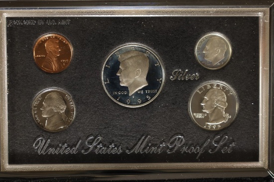 KEY DATE 1995 US SILVER PROOF SET (WITH BOX) AND