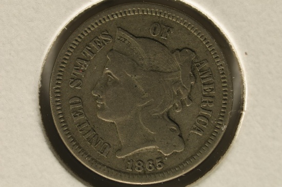 1865 US THREE CENT PIECE (NICKEL)
