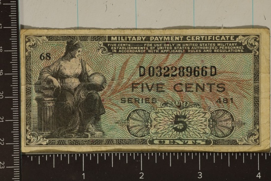 SERIES 481 US 5 CENT MILITARY PAYMENT CERTIFICATE